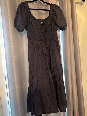 Old Navy Black Puff Sleeve Maxi Dress